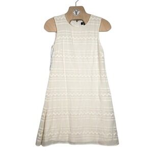 DKNY Cream Textured Sleeveless Fit Flare Dress Women's Size 2 Lined